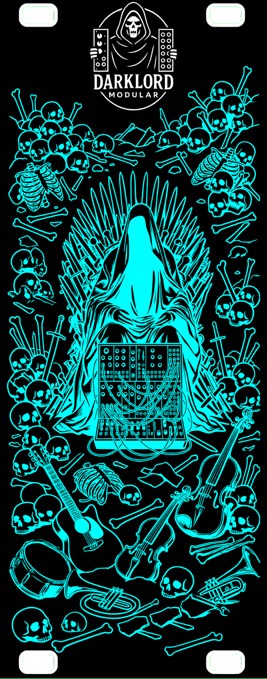 Darklord CYAN Glow in the Dark Blank 10hp 3u Eurorack