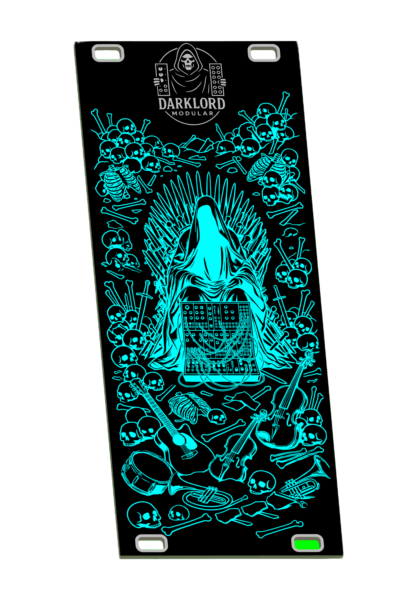 Darklord CYAN Glow in the Dark Blank 10hp 3u Eurorack