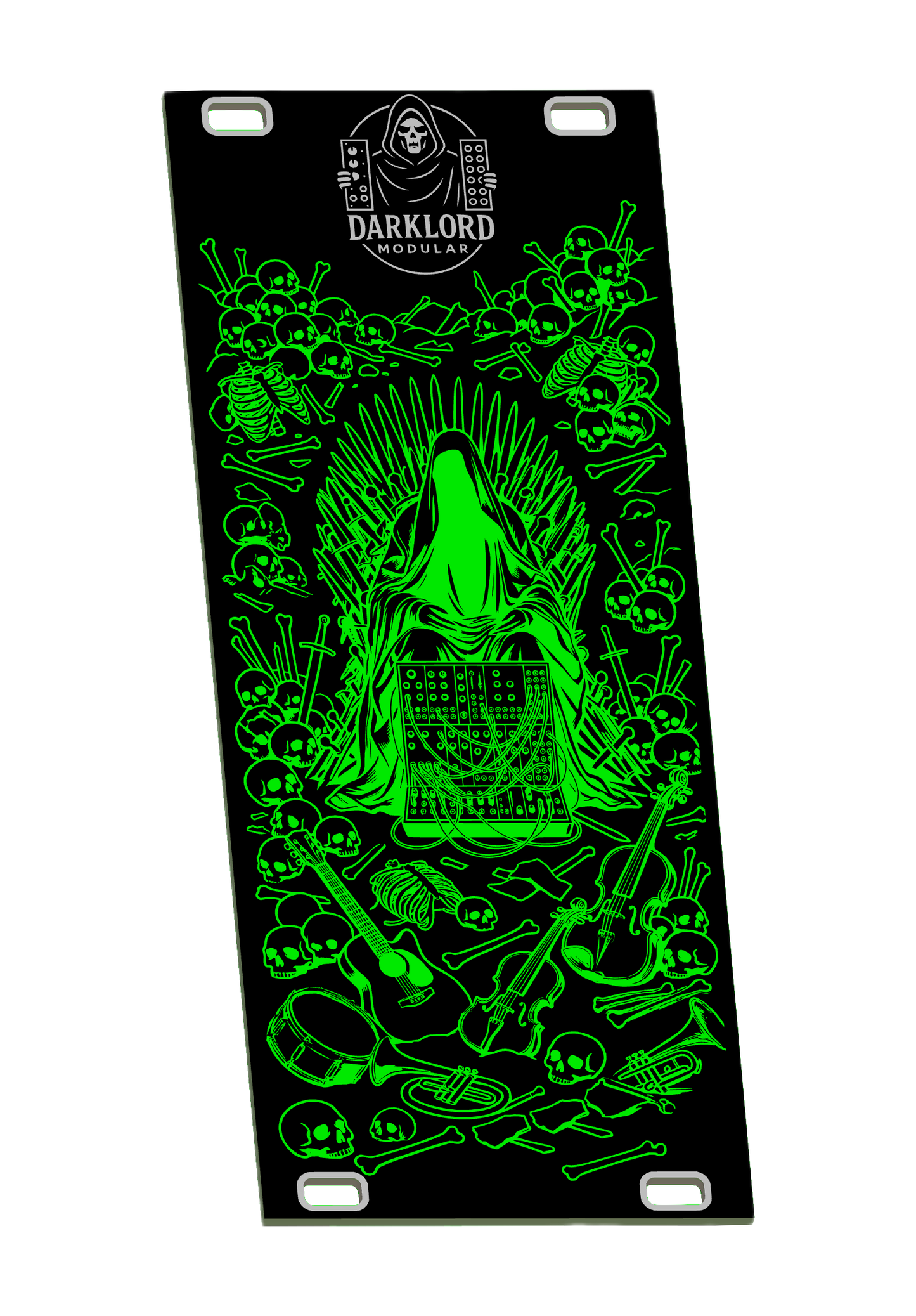 Darklord GREEN Glow in the Dark Blank 10hp 3u Eurorack
