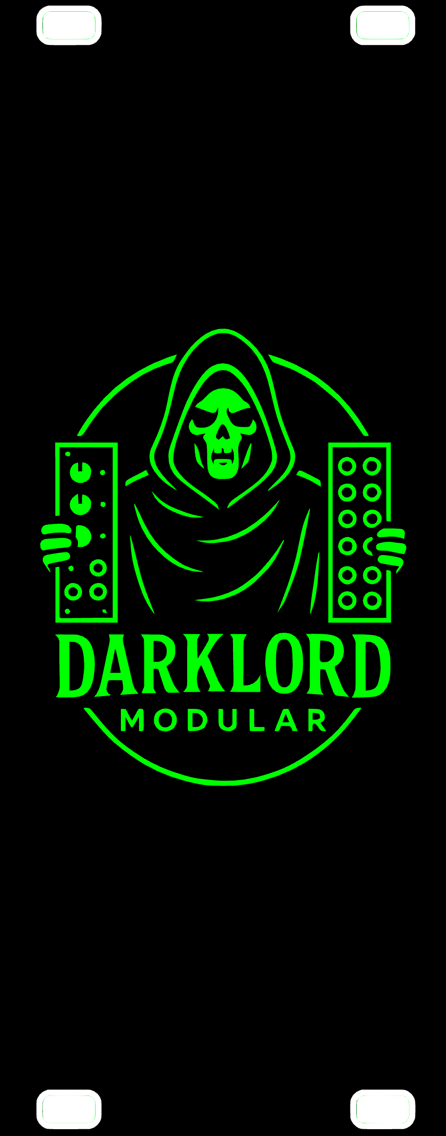 Darklord GREEN Glow in the Dark Blank 10hp 3u Eurorack